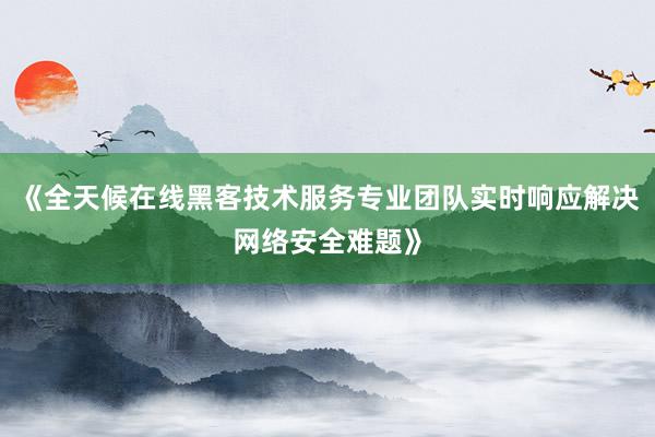 《全天候在线黑客技术服务专业团队实时响应解决网络安全难题》