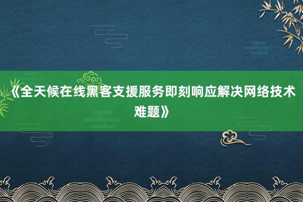 《全天候在线黑客支援服务即刻响应解决网络技术难题》