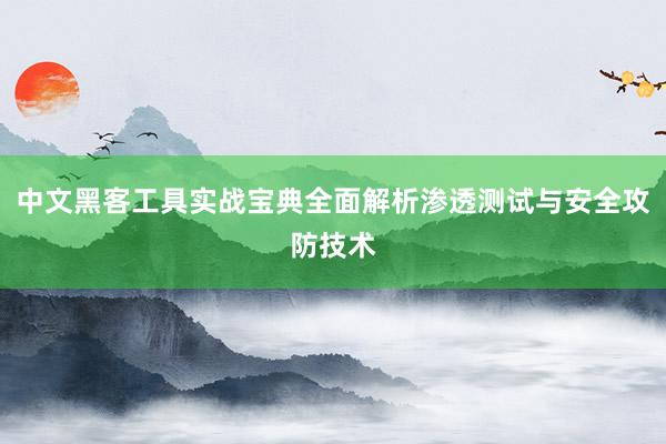 中文黑客工具实战宝典全面解析渗透测试与安全攻防技术