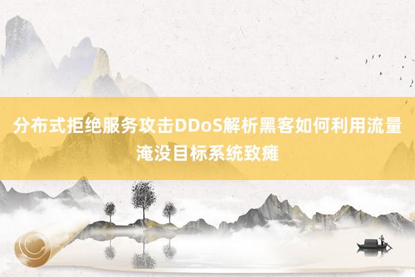 分布式拒绝服务攻击DDoS解析黑客如何利用流量淹没目标系统致瘫