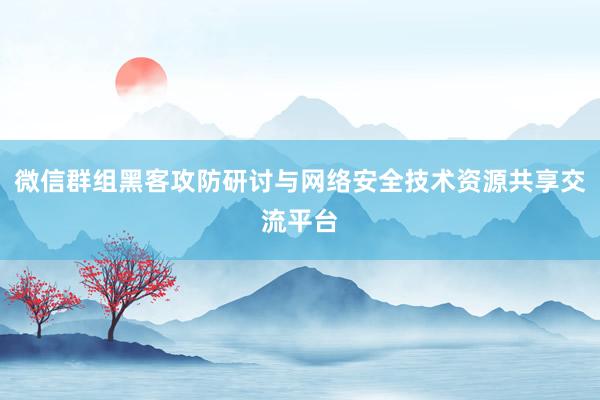 微信群组黑客攻防研讨与网络安全技术资源共享交流平台