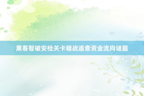 黑客智破安检关卡暗战追查资金流向谜题