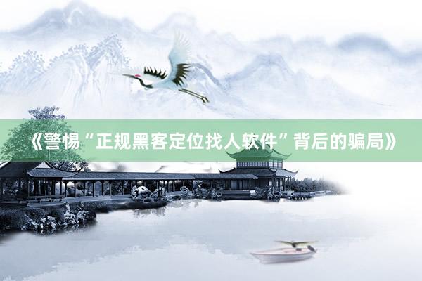 《警惕“正规黑客定位找人软件”背后的骗局》